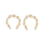 Brass Stud Earring Findings, with Horizontal Loop, Cadmium Free & Nickel Free & Lead Free, Ring