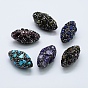 Polymer Clay Rhinestone Beads, with Natural Gemstone Chip Beads, Oval