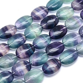 Natural Fluorite Beads Strands, Oval