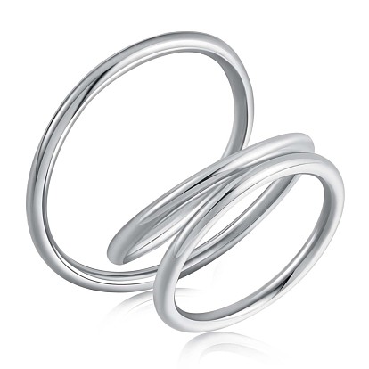 925 anillo grueso de tres vueltas entrelazadas de plata de ley, joyería de envoltura de alambre para mujer
