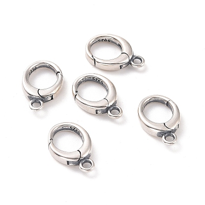 925 Sterling Silver Spring Gate Clasps, Oval