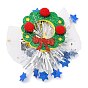 Chistmas Theme Felt & Gauze Alligator Hair Clips, with PVC and Iron Findings, Hair Accessories for Girls Women