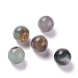Natural African Bloodstone Beads, No Hole/Undrilled, for Wire Wrapped Pendant Making, Round