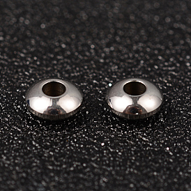 304 de acero inoxidable perlas espaciadoras, Rondana plana, 6x3 mm, agujero: 2 mm