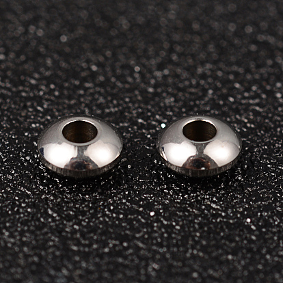 304 Stainless Steel Spacer Beads, Rondelle, 6x3mm, Hole: 2mm