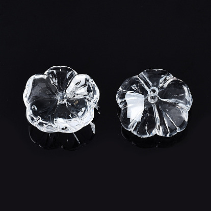Perlas de vidrio transparentes, flor