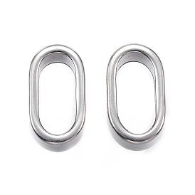 201 Stainless Steel Slider Charms, Oval