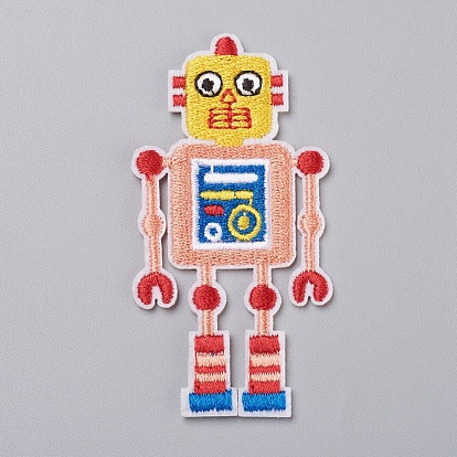 Computerized Embroidery Cloth Iron on/Sew on Patches, Costume Accessories, Appliques, for Backpacks, Clothes, Robot