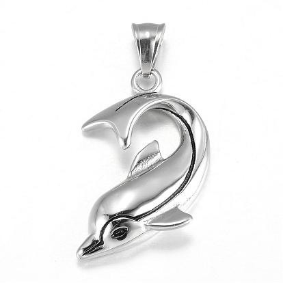 316L Surgical Stainless Steel Couple Pendants, For Valentine's Day, Dolphin