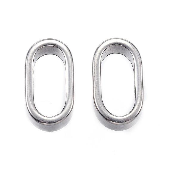 201 Stainless Steel Slider Charms, Oval