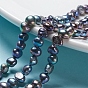 Perla barroca natural perla keshi, hebras de perlas cultivadas de agua dulce, dos lados pulidos, teñido, pepitas
