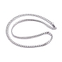 Men's 304 Stainless Steel Cuban Link Chain Necklaces, with Lobster Claw Clasps, Textured