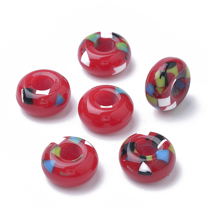 Resin Beads, Large Hole Beads, Rondelle