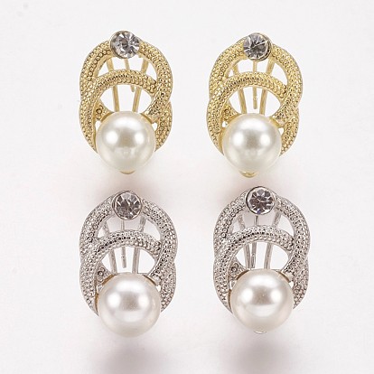Alliage strass conclusions de boucle d'oreille, avec boucle et perles acryliques, anneau
