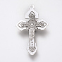 Tibetan Style Alloy Big Pendants, For Easter, Crucifix Cross with Word, Cadmium Free & Lead Free