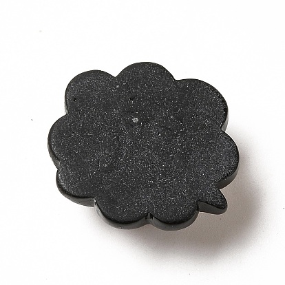 Cabochons en résine opaque, nuage avec motif glace/lettre/fraise/mot/étoile, noir