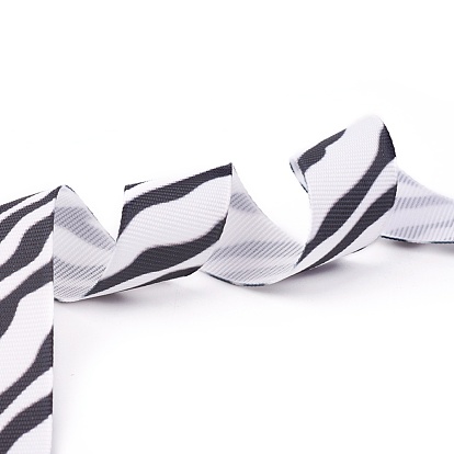 Polyester Grosgrain Ribbon, Zebra-stripe Pattern