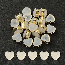 Silicone Ear Nuts, Brass Belt Earring Backs, Heart