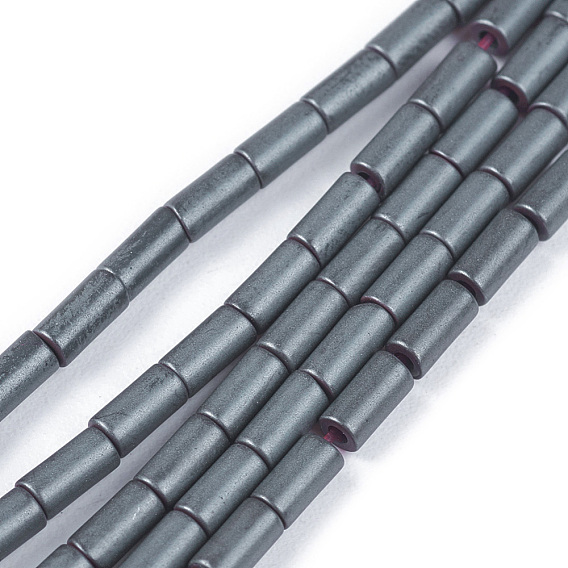 Frosted Non-magnetic Synthetic Hematite Beads Strands, Column
