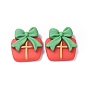 Christmas Theme Opaque Resin Cabochons, Christmas Tree/Wreath/Gift Box/Santa Clasus/Glove/Hat/Deer/Snowman
