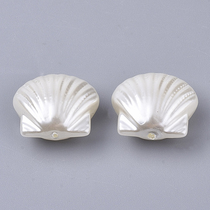 Perles de nacre en plastique ABS, forme coquille