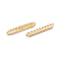 Rack Plating Brass Micro Pave Cubic Zirconia Connestor Charms, Long-Lasting Plated, Real 18K Gold Plated, Cadmium Free & Nickel Free & Lead Free, Strip