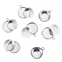 DIY Pendants Making, 304 Stainless Steel Pendant Cabochon Settings and Half Round Clear Glass Cabochons
