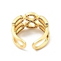 Cubic Zirconia Infinity Open Cuff Ring, Real 18K Gold Plated Brass Jewelry for Women, Cadmium Free & Lead Free
