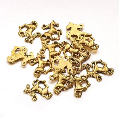 Tibetan Style Alloy Pendants, Lead Free and Cadmium Free, Horse, 15x20x2.5mm, Hole: 2mm