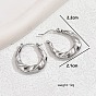 304 женские витые серьги-кольца из нержавеющей стали