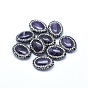 Natural Amethyst Beads, with Polymer Clay Rhinestone, Oval