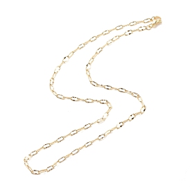 Brass Paperclip Chains Necklace for Women, Cadmium Free & Lead Free
