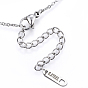 304 Stainless Steel Pendant Necklaces, Heart to Heart, with Lobster Clasps