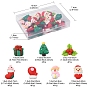 28 piezas 7 estilos cabujones de resina opaca con tema navideño, santa claus y caja de regalo y árbol de navidad, formas mixtas