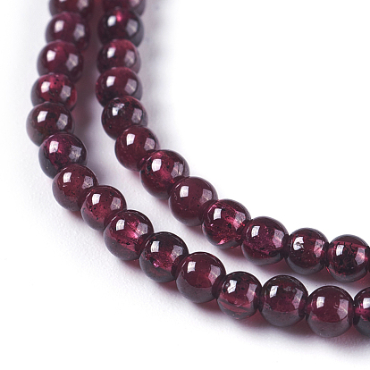 Natural Garnet Beads Strands, Round