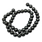Non-Magnetic Synthetic Hematite Beads Strands, Round, Black, 14mm, Hole: 1.5mm