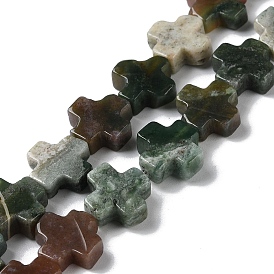 Natural Indian Agate Beads Strands, Cross