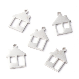 304 Stainless Steel Charms, Laser Cut, House