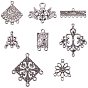 Tibetan Style Chandelier Component Links, Mixed Shapes