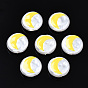3d perles d'imitation en plastique ABS imprimées, plat rond avec la lune