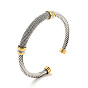 304 открытый браслет-манжета в форме веревки из нержавеющей стали со стразами для женщин