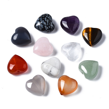 Natural Mixed Stone Beads, Heart