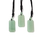 Natural & Synthetic Mixed Gemstone Rectangle Pendant Necklace with Nylon Cord for Women