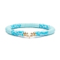 5Pcs 5 Style Polymer Clay Heishi Beaded Stretch Bracelets Set with Star and Dolphin Drop, Preppy Bracelets for Women