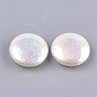 Acrylic Imitation Pearl Beads, AB Color, Flat Round