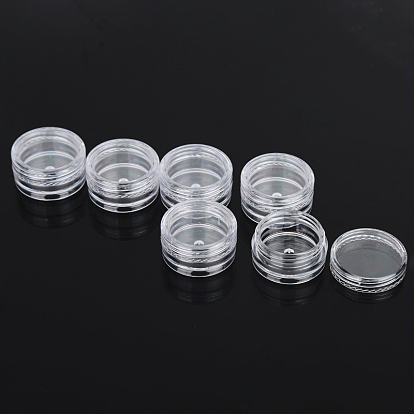 Tarro de crema facial portátil vacío de plástico transparente, pequeños recipientes de muestra de maquillaje, con tapa a rosca, columna