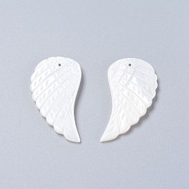 Natural Freshwater Shell Pendants, Wing