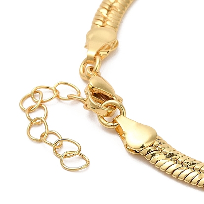 Rack Plating Brass Herringbone Chain Necklace, Lead Free & Cadmium Free