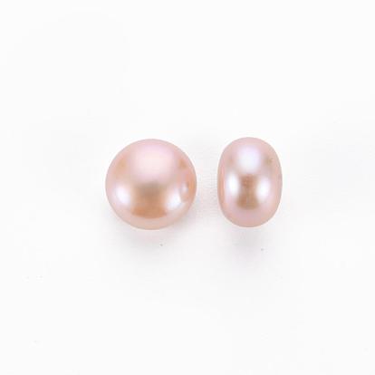 Culture des perles perles d'eau douce naturelles, Note 3 un, la moitié foré, rondelle, teint