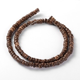 Natural Coconut Column Bead Strands, 5x2~5mm, Hole: 1mm, about 134pcs/strand, 15.4 inch